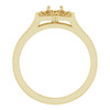 Floral Inspired Halo Style Engagement Ring Mounting in 18 Karat Yellow Gold for Round Stone