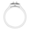 Floral Inspired Halo Style Engagement Ring Mounting in 18 Karat White Gold for Round Stone