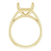 Accented Engagement Ring Mounting in 14 Karat Yellow Gold for Square Stone