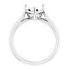 Solitaire Ring Mounting in 14 Karat White Gold for Heart shape Stone