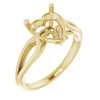 Solitaire Ring Mounting in 14 Karat Yellow Gold for Heart shape Stone
