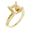 Accented Ring Mounting in 14 Karat Yellow Gold for Asscher Stone