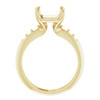 Accented Ring Mounting in 14 Karat Yellow Gold for Asscher Stone