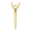 Accented Ring Mounting in 14 Karat Yellow Gold for Asscher Stone