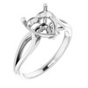 Solitaire Ring Mounting in Sterling Silver for Heart shape Stone