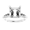 Accented Ring Mounting in Platinum for Asscher Stone