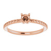 Engagement Ring Mounting in 10 Karat Rose Gold for Round Stone