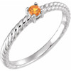 Family Ring Mounting in 14 Karat White Gold for Round Stone