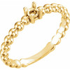 Family Stackable Ring Mounting in 14 Karat Yellow Gold for Round Stone