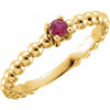 Family Stackable Ring Mounting in 14 Karat Yellow Gold for Round Stone