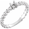 Family Stackable Ring Mounting in 14 Karat White Gold for Round Stone