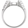 Bezel Set Solitaire Ring Mounting in Platinum for Marquise Stone