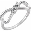 Family Infinity Inspired Ring Mounting in 14 Karat White Gold for Round Stone