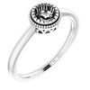 Solitaire Birthstone Ring Mounting in 14 Karat White Gold for Round Stone