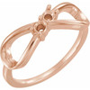 Family Infinity Inspired Ring Mounting in 14 Karat Rose Gold for Round Stone