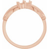 Family Infinity Inspired Ring Mounting in 14 Karat Rose Gold for Round Stone