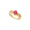 Bezel Set Granulated Ring Mounting in 10 Karat Yellow Gold for Square Stone