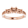 Baguette Accented Engagement Ring Mounting in 14 Karat Rose Gold for Round Stone