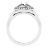 Double Halo Style Engagement Ring Mounting in 10 Karat White Gold for Round Stone