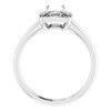 Vintage Inspired Halo Style Engagement Ring Mounting in 14 Karat White Gold for Round Stone