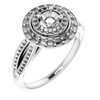 Double Halo Style Engagement Ring Mounting in Platinum for Round Stone