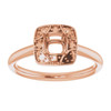 Vintage Inspired Halo Style Engagement Ring Mounting in 14 Karat Rose Gold for Round Stone