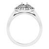 Double Halo Style Engagement Ring Mounting in 18 Karat White Gold for Round Stone