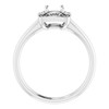 Vintage Inspired Halo Style Engagement Ring Mounting in Sterling Silver for Round Stone