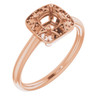 Vintage Inspired Halo Style Engagement Ring Mounting in 18 Karat Rose Gold for Round Stone