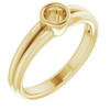 Bezel Set Solitaire Engagement Ring Mounting in 14 Karat Yellow Gold for Round Stone