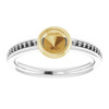 Bezel Set Accented Ring Mounting in 10 Karat White/Yellow Gold for Round Stone