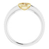 Bezel Set Accented Ring Mounting in 18 Karat White/Yellow Gold for Round Stone
