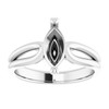 Solitaire Ring Mounting in 14 Karat White Gold for Marquise Stone