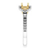 Three Stone Halo Style Ring Mounting in 10 Karat White/Yellow Gold for Round Stone