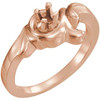 Family Freeform Ring Mounting in 14 Karat Rose Gold for Round Stone.