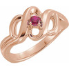 Family Freeform Ring Mounting in 10 Karat Rose Gold for Round Stone..