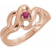 Family Freeform Ring Mounting in 18 Karat Rose Gold for Round Stone..