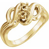 Family Freeform Ring Mounting in 18 Karat Yellow Gold for Round Stone...