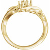 Family Freeform Ring Mounting in 18 Karat Yellow Gold for Round Stone...