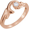 Family Freeform Ring Mounting in 14 Karat Rose Gold for Round Stone...