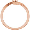 Family Bypass Ring Mounting in 18 Karat Rose Gold for Round Stone..