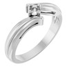 Family Bypass Ring Mounting in 18 Karat White Gold for Round Stone..