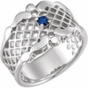 Family Ring Mounting in 18 Karat White Gold for Round Stone.
