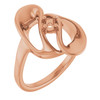 Family Ring Mounting in 14 Karat Rose Gold for Round Stone.