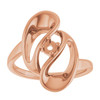 Family Ring Mounting in 18 Karat Rose Gold for Round Stone..