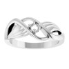 Family Criss Cross Ring Mounting in 18 Karat White Gold for Round Stone.