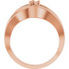 Family Criss Cross Ring Mounting in 18 Karat Rose Gold for Round Stone.