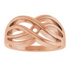 Family Criss Cross Ring Mounting in 18 Karat Rose Gold for Round Stone..