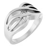 Family Criss Cross Ring Mounting in 18 Karat White Gold for Round Stone..