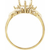 Accented Ring Mounting in 10 Karat White Gold for Pear Stone.